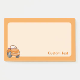 Orange Cartoon Car Post-it Klebezettel