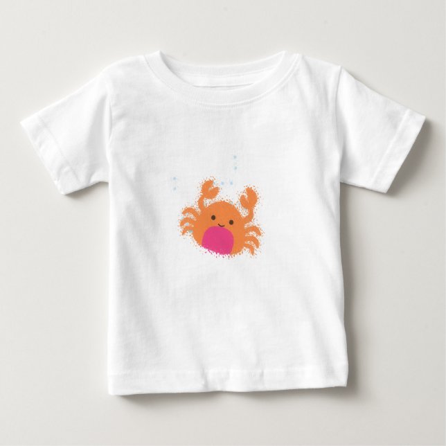 Orange Cartoon Crab Baby T-shirt (Vorderseite)
