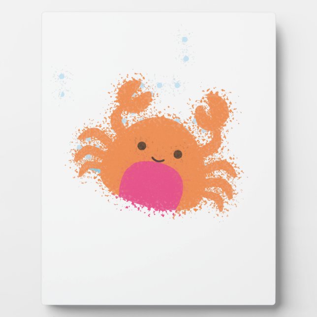 Orange Cartoon Crab Fotoplatte (Vorderseite)