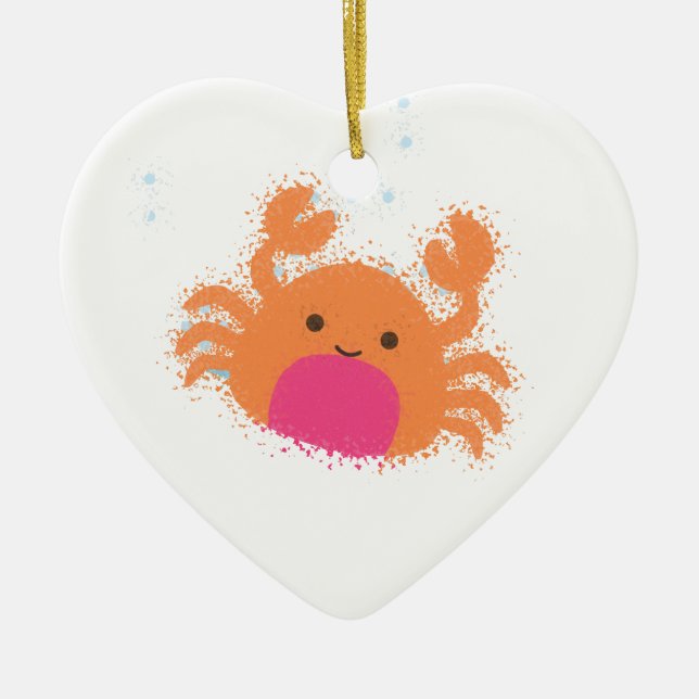 Orange Cartoon Crab Keramik Ornament (Vorne)