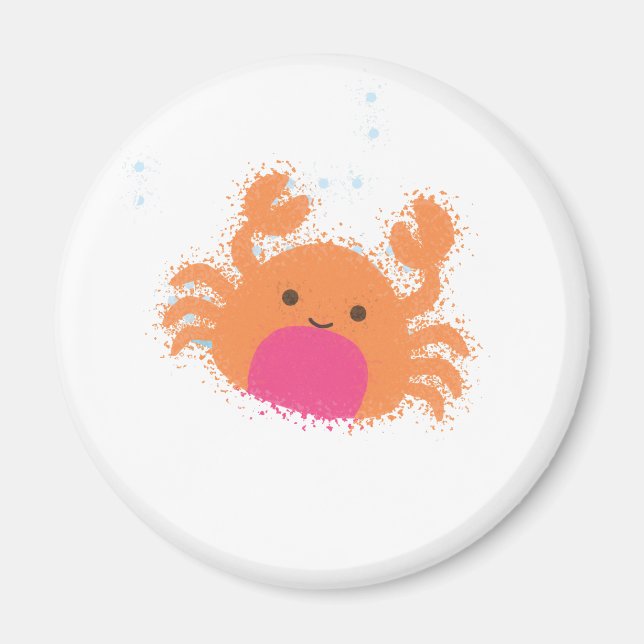 Orange Cartoon Crab Magnet (Vorne)