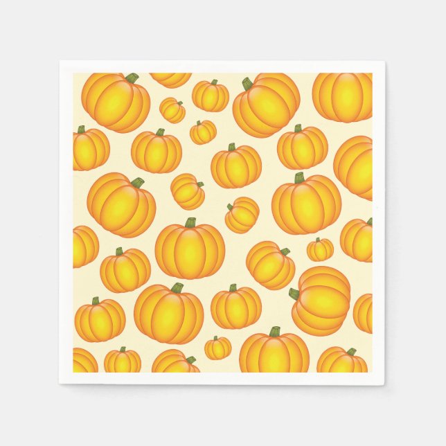 Orange Cartoon Pumpkin Pattern Serviette (Vorderseite)