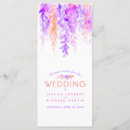 Orange Cascading florale art watercolor menu pack Menükarte