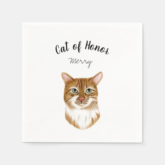 Orange Cat Cocktail Napkins Serviette (Vorderseite)