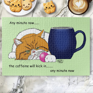 Orange Cat Coffee Tasse Blue