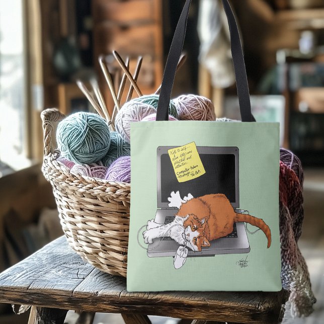 Orange Cat Funny Laptop Tasche (Von Creator hochgeladen)