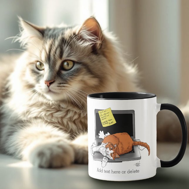 Orange Cat Funny Laptop Tasse (Von Creator hochgeladen)
