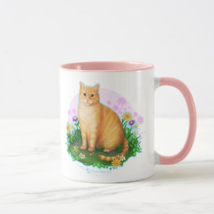 Orange Cat in the Flower Patch Tasse
