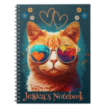 Orange Cat Individuelle Name Notebook