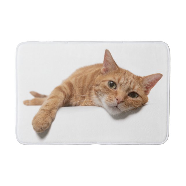 Orange Cat Lay Down Badematte (Vorderseite)