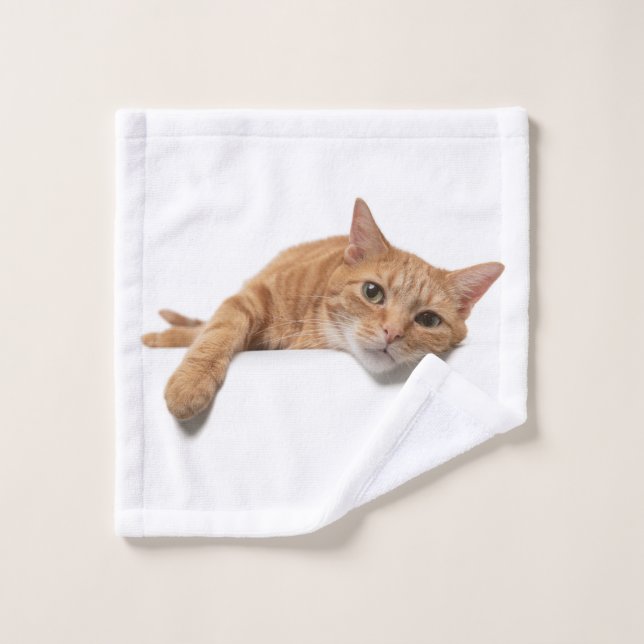 Orange Cat Lay Down Waschlappen (Waschlappen)