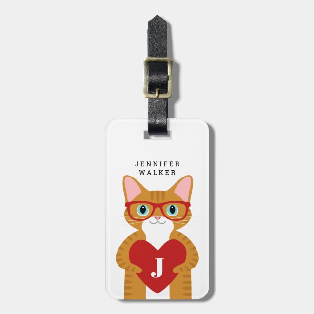 Orange Cat Luggage Tags Gepäckanhänger (Vorderseite vertikal)