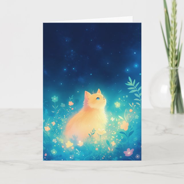 Orange Cat Mystical Garden Karte (Vorderseite)