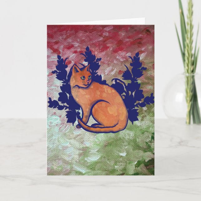 Orange Cat Painting Mister Wumps Karte (Vorderseite)