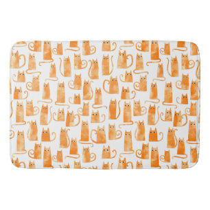 Orange Cat Pattern Badematte
