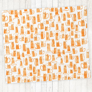 Orange Cat Pattern Fleecedecke