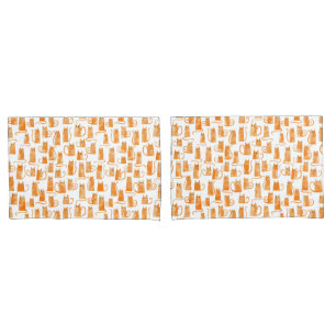 Orange Cat Pattern Kissenbezug