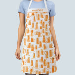 Orange Cat Personalisiert Schürze<br><div class="desc">Kleine, orangefarbene Katzen, perfekt für Tierfreunde. Ändern Sie den Namen zum Anpassen.</div>