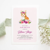 Orange Cat Purple Flowers Baby Brunch
