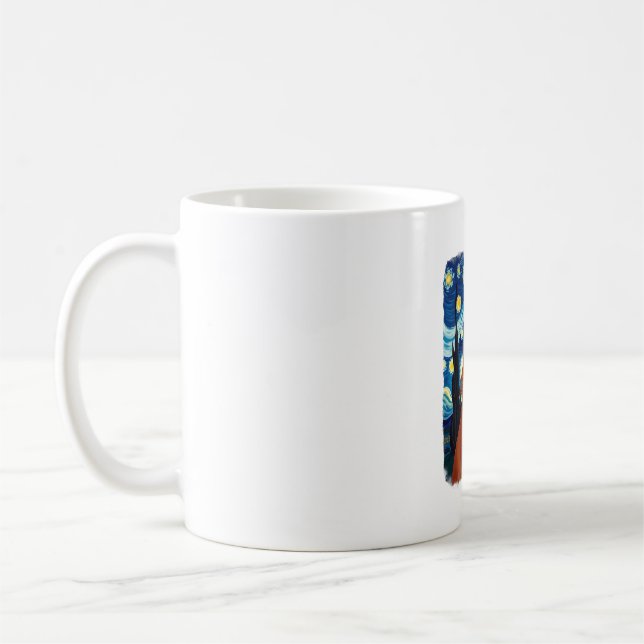 Orange Cat Selfie  Starry Night Cat Mom Cat Lovers Kaffeetasse (Links)