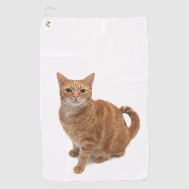 Orange Cat Standing Golfhandtuch (Vorderseite)