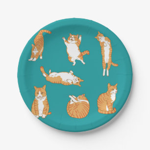 Orange Cats Funny Pappteller