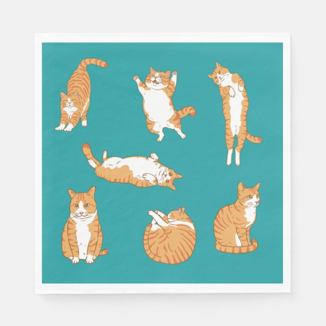 Orange Cats Funny Serviette (Vorderseite)