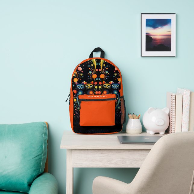 Orange Caturday Bedruckter Rucksack (InSitu)