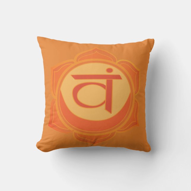 Orange Chakra, Yoga Cushion Kissen (Vorderseite)
