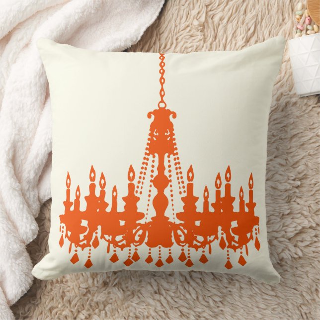 Orange Chandelier Designer Pillow Kissen (Decke)