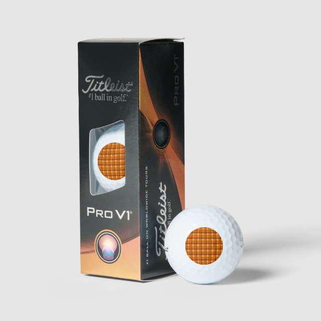 Orange Checked Tartan Print, Golfball (Verpackung)