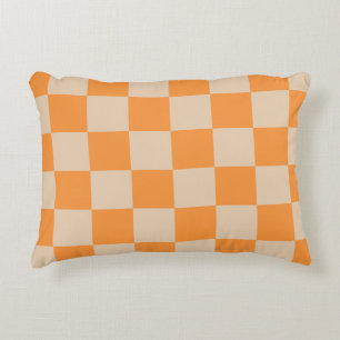 Orange Checkered Gingham Pattern Dekokissen
