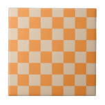 Orange Checkered Gingham Pattern Fliese<br><div class="desc">Orange Checkered Gingham Pattern</div>