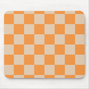 Orange Checkered Gingham Pattern Mousepad