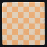 Orange Checkered Gingham Pattern Steinuntersetzer<br><div class="desc">Orange Checkered Gingham Pattern</div>
