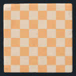 Orange Checkered Gingham Pattern Steinuntersetzer<br><div class="desc">Orange Checkered Gingham Pattern</div>