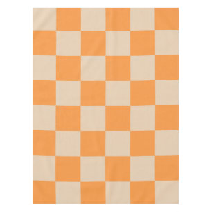 Orange Checkered Gingham Pattern Tischdecke