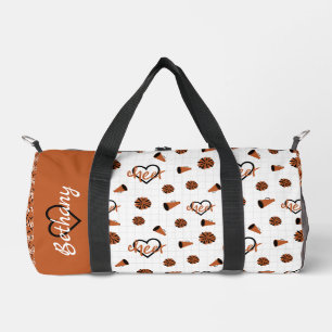 Orange Cheer Hearts, Pom Poms, Megaphon Duffle Bag