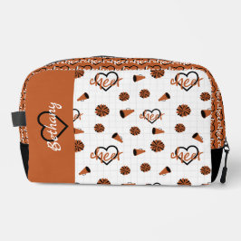 Orange Cheer Hearts, Pom Poms, Megaphon Waschbeutel