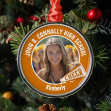 Orange Cheerleader Foto High School Weihnachten