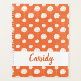 Orange Cheerleader Pom Pom Pattern Planer
