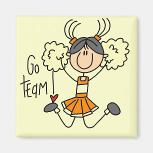 Orange Cheerleader T-Shirts und Geschenke Magnet