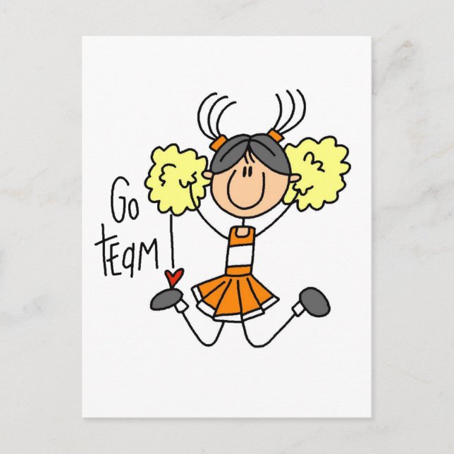 Orange Cheerleader Tshirts und Geschenke Postkarte (Vorderseite)