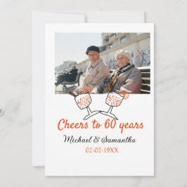 Orange cheers to 60 years anniversary wedding  einladung