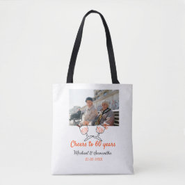 Orange cheers to 60 years anniversary wedding  tasche
