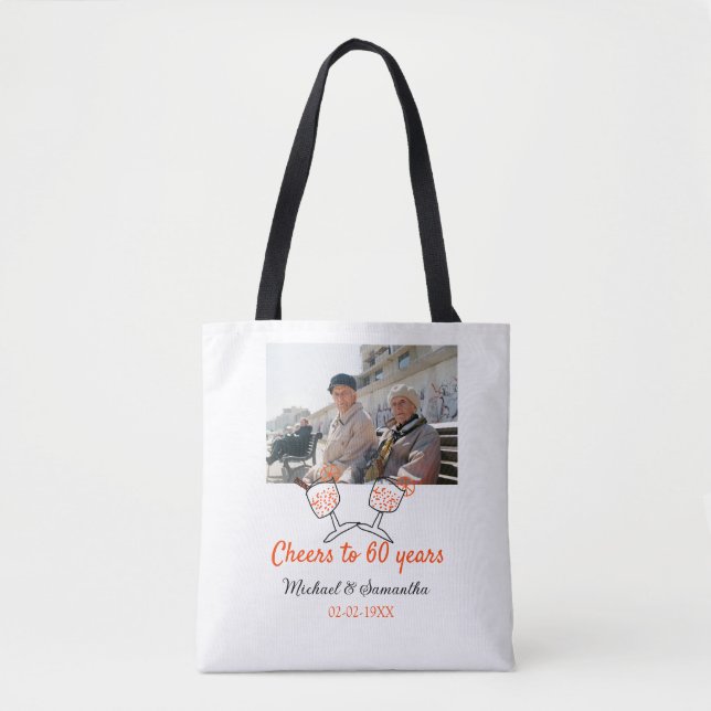 Orange cheers to 60 years anniversary wedding  tasche (Vorderseite)