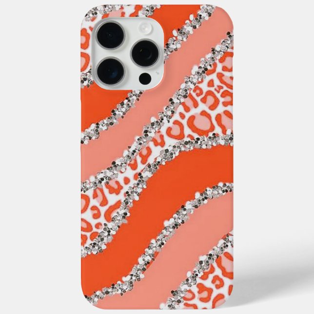 Orange Cheetah Print Case-Mate iPhone Hülle (Rückseite)