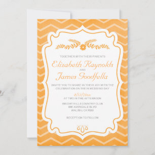 Orange Chevron lance des invitations de mariage