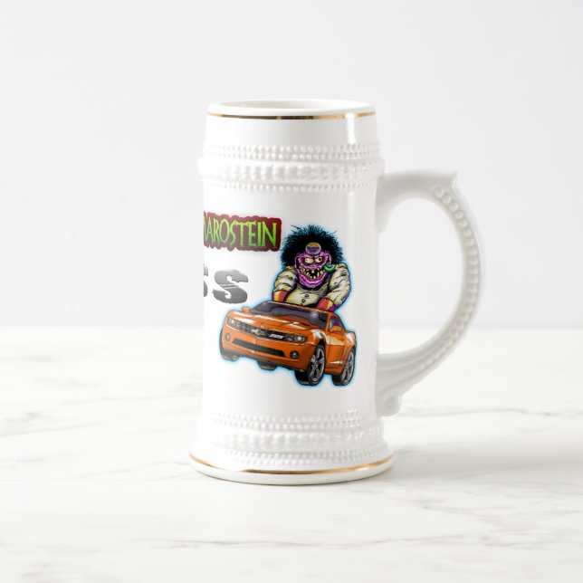 Orange Chevy Camaro SS Stein - Weiß/Gold Bierglas (Rechts)