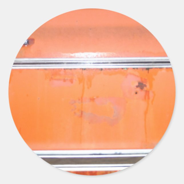Orange Chevy Truck Door Runder Aufkleber (Vorderseite)